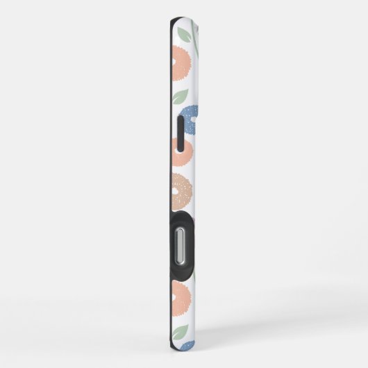 Fuzzy Flower Rpt Pattern Pastels on White iPhoneケース (右側面)