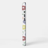 Fuzzy Flower Rpt Pattern Pastels on White iPhoneケース (左側面)