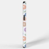 Fuzzy Flower Rpt Pattern Pastels on White iPhoneケース (右側面)