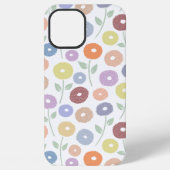 Fuzzy Flower Rpt Pattern Pastels on White iPhoneケース (裏面)