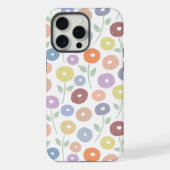 Fuzzy Flower Rpt Pattern Pastels on White iPhoneケース (裏面)