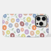 Fuzzy Flower Rpt Pattern Pastels on White iPhoneケース (裏面横)