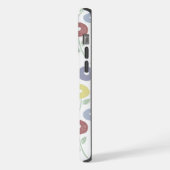 Fuzzy Flower Rpt Pattern Pastels on White iPhoneケース (左側面)