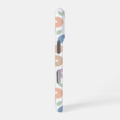 Fuzzy Flower Rpt Pattern Pastels on White iPhoneケース (右側面)
