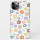 Fuzzy Flower Rpt Pattern Pastels on White iPhoneケース (裏面)