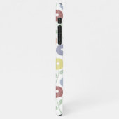Fuzzy Flower Rpt Pattern Pastels on White iPhoneケース (左側)