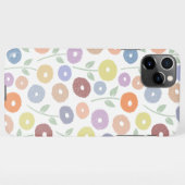 Fuzzy Flower Rpt Pattern Pastels on White iPhoneケース (裏面横)