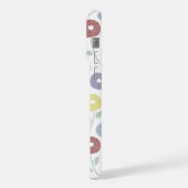 Fuzzy Flower Rpt Pattern Pastels on White iPhoneケース (左側面)