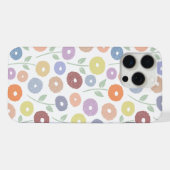 Fuzzy Flower Rpt Pattern Pastels on White iPhoneケース (裏面横)