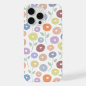 Fuzzy Flower Rpt Pattern Pastels on White iPhoneケース (裏面)