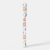 Fuzzy Flower Rpt Pattern Pastels on White iPhoneケース (右側面)