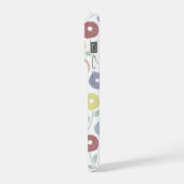 Fuzzy Flower Rpt Pattern Pastels on White iPhoneケース (左側面)