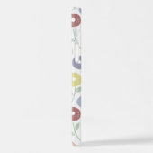 Fuzzy Flower Rpt Pattern Pastels on White iPhoneケース (左側面)