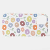 Fuzzy Flower Rpt Pattern Pastels on White iPhoneケース (裏面横)