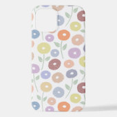Fuzzy Flower Rpt Pattern Pastels on White iPhoneケース (裏面)