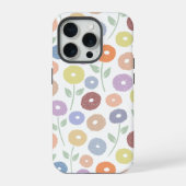 Fuzzy Flower Rpt Pattern Pastels on White iPhoneケース (裏面)