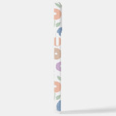 Fuzzy Flower Rpt Pattern Pastels on White iPhoneケース (右側面)