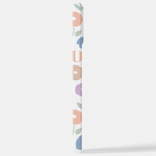 Fuzzy Flower Rpt Pattern Pastels on White iPhoneケース (右側面)