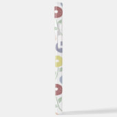 Fuzzy Flower Rpt Pattern Pastels on White iPhoneケース (左側面)