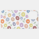 Fuzzy Flower Rpt Pattern Pastels on White iPhoneケース (裏面横)