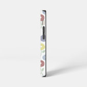 Fuzzy Flower Rpt Pattern Pastels on White iPhoneケース (左側面)
