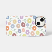 Fuzzy Flower Rpt Pattern Pastels on White iPhoneケース (裏面横)