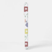 Fuzzy Flower Rpt Pattern Pastels on White iPhoneケース (左側面)