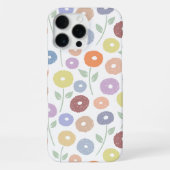 Fuzzy Flower Rpt Pattern Pastels on White iPhoneケース (裏面)