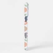 Fuzzy Flower Rpt Pattern Pastels on White iPhoneケース (右側面)