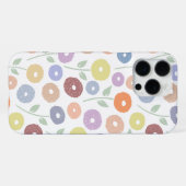 Fuzzy Flower Rpt Pattern Pastels on White iPhoneケース (裏面横)