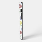 Fuzzy Flower Rpt Pattern Pastels on White iPhoneケース (左側面)