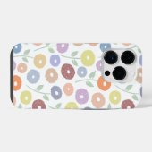 Fuzzy Flower Rpt Pattern Pastels on White iPhoneケース (裏面横)