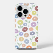Fuzzy Flower Rpt Pattern Pastels on White iPhoneケース (裏面)