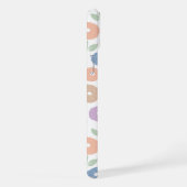 Fuzzy Flower Rpt Pattern Pastels on White iPhoneケース (右側面)