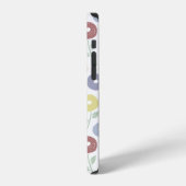 Fuzzy Flower Rpt Pattern Pastels on White iPhoneケース (左側面)