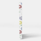 Fuzzy Flower Rpt Pattern Pastels on White iPhoneケース (左側面)