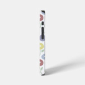 Fuzzy Flower Rpt Pattern Pastels on White iPhoneケース (左側面)