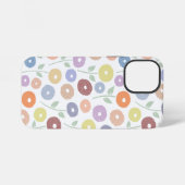 Fuzzy Flower Rpt Pattern Pastels on White iPhoneケース (裏面横)