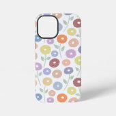 Fuzzy Flower Rpt Pattern Pastels on White iPhoneケース (裏面)