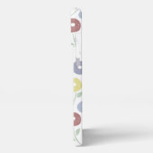 Fuzzy Flower Rpt Pattern Pastels on White iPhoneケース (左側面)