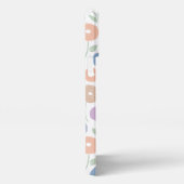 Fuzzy Flower Rpt Pattern Pastels on White iPhoneケース (右側面)