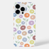 Fuzzy Flower Rpt Pattern Pastels on White iPhoneケース (裏面)