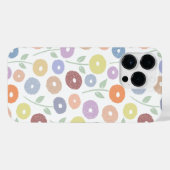 Fuzzy Flower Rpt Pattern Pastels on White iPhoneケース (裏面横)