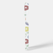 Fuzzy Flower Rpt Pattern Pastels on White iPhoneケース (左側面)
