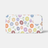 Fuzzy Flower Rpt Pattern Pastels on White iPhoneケース (裏面横)