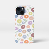 Fuzzy Flower Rpt Pattern Pastels on White iPhoneケース (裏面)