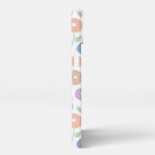Fuzzy Flower Rpt Pattern Pastels on White iPhoneケース (右側面)