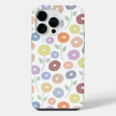 Fuzzy Flower Rpt Pattern Pastels on White iPhoneケース (裏面)
