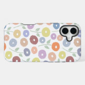 Fuzzy Flower Rpt Pattern Pastels on White iPhoneケース (裏面横)