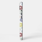 Fuzzy Flower Rpt Pattern Pastels on White iPhoneケース (左側面)